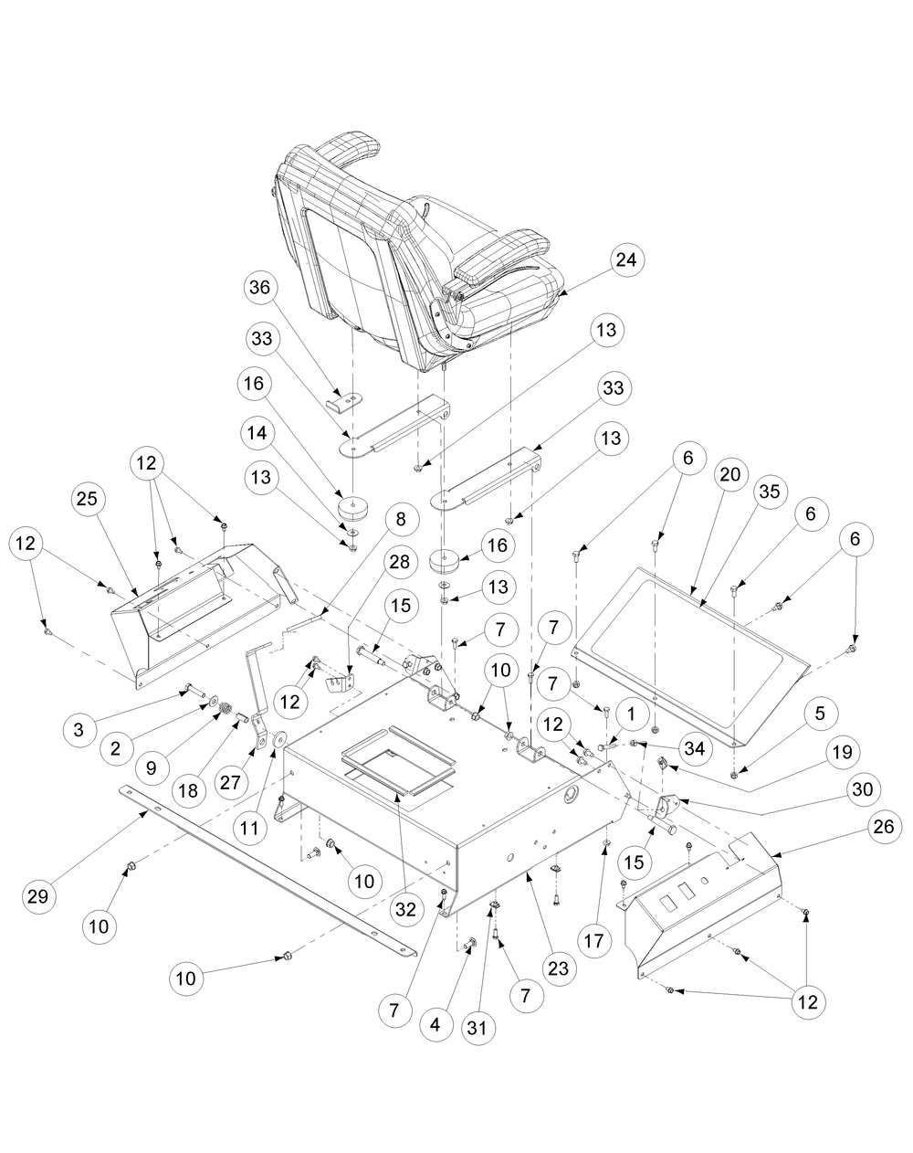 Control Assembly Diagram and Parts List for Z-FORCE48 53AA5B6V-53AA5B6V710 Cub Cadet Lawn Tractor